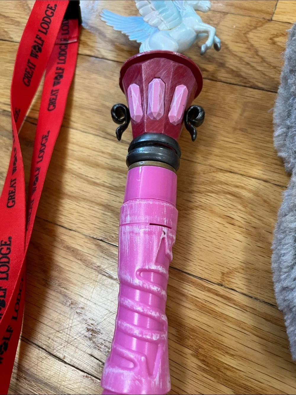 Wolf ears, lanyard and Pink Pegasus Wand - Great Wolf Lodge